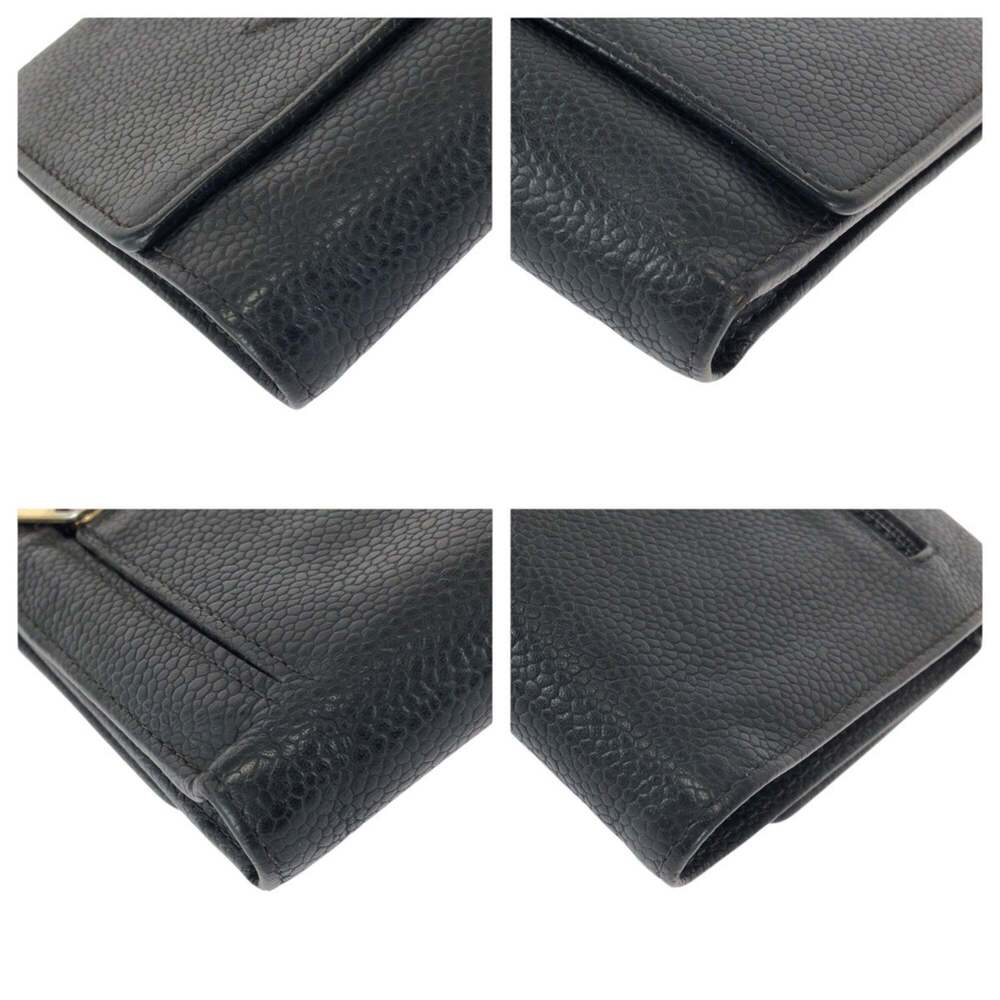 CHANEL Vintage Black Caviar Leather Logo Wallet - Picture 3 of 10